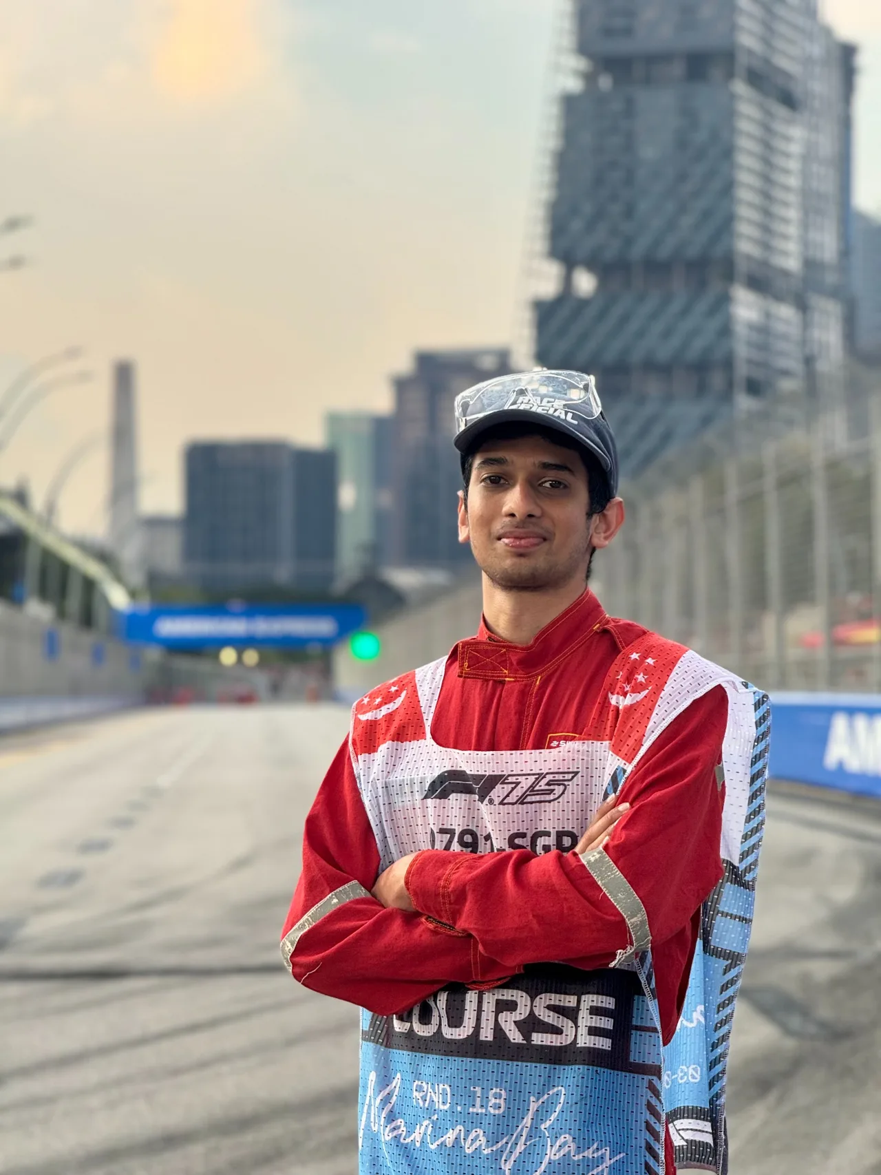 Aditya Pandhari trackside during a Formula 1 race weekend